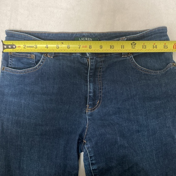 LAUREN RALPH LAUREN Women’s Premier Straight Mid Rise Stretch Blue Jeans Size 32 - Picture 14 of 16